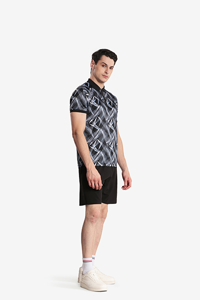 Men's Printed Polo Neck T-Shirt