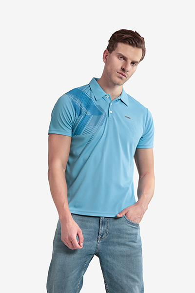 Men's Printed Polo Neck T-Shirt