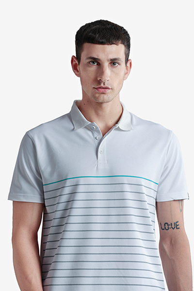 Men's Printed Polo Neck T-Shirt