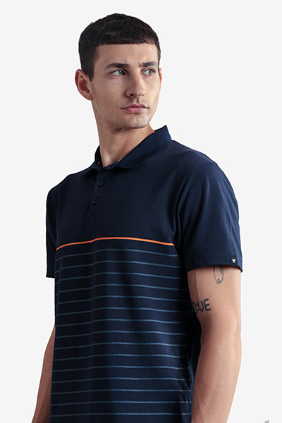 Men's Printed Polo Neck T-Shirt