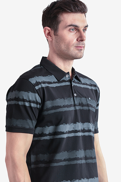 Men's Printed Polo Neck T-Shirt
