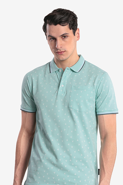 Men's Printed Polo Neck T-Shirt