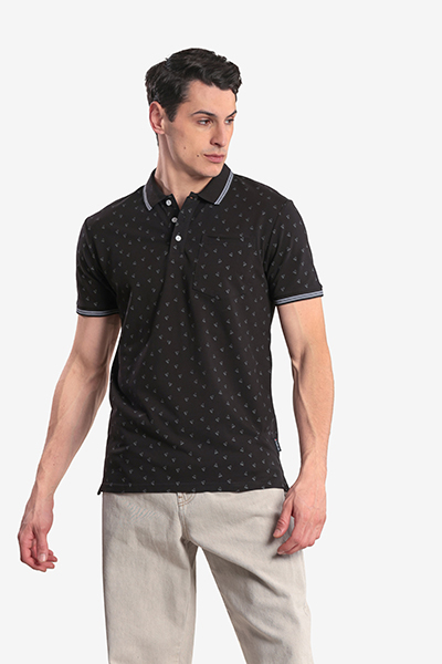 Men's Printed Polo Neck T-Shirt