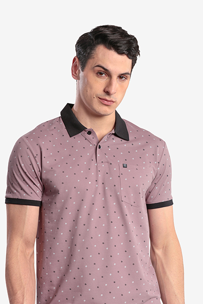 Men's Printed Polo Neck T-Shirt