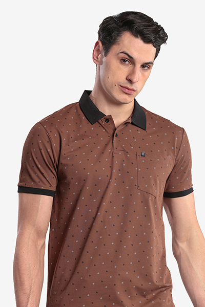 Men's Printed Polo Neck T-Shirt