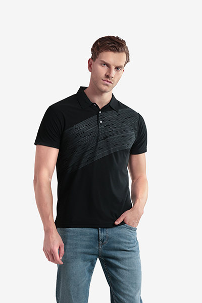 Men's Printed Polo Neck T-Shirt