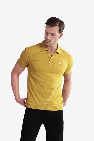 Men's Printed Polo Neck T-Shirt