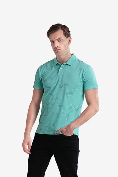 Men's Printed Polo Neck T-Shirt