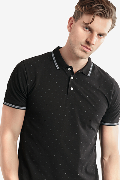 Men's Printed Polo Neck T-Shirt