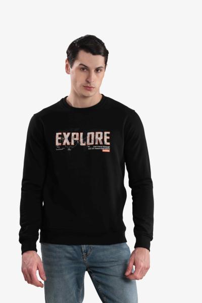Men'S Printed Round Neck Sweatshirt