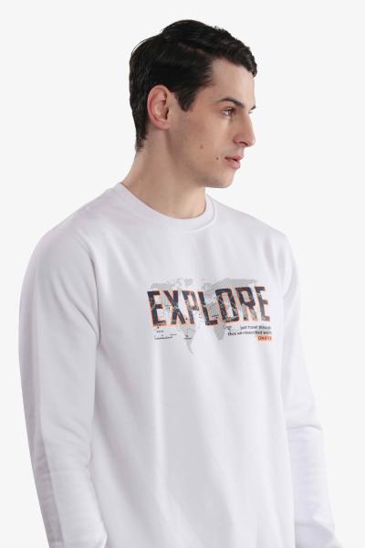 Men'S Printed Round Neck Sweatshirt