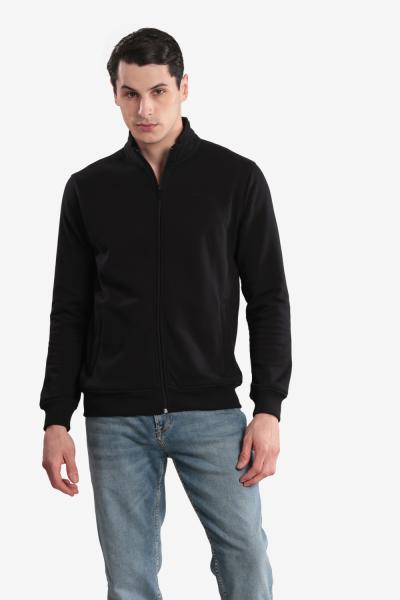Men's Solid Full Zipper Jacket
