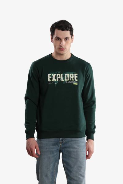 Men'S Printed Round Neck Sweatshirt