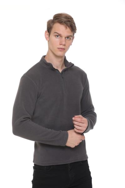 Men's Suede Fleece Half Zipper Sweatshirt