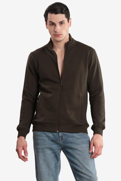 Men's Solid Full Zipper Jacket
