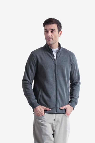 Men's Solid Full Zipper Jacket