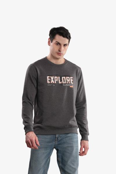 Men'S Printed Round Neck Sweatshirt
