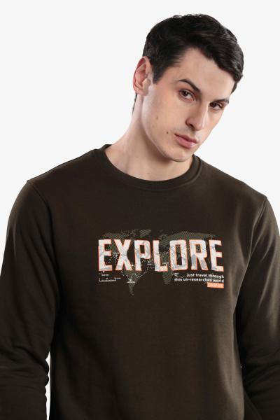 Men'S Printed Round Neck Sweatshirt