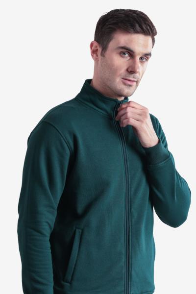 Men's Solid Full Zipper Jacket